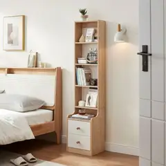 R&R MUEBLES - Estante Moderno Nakagi Blanco y Marrón