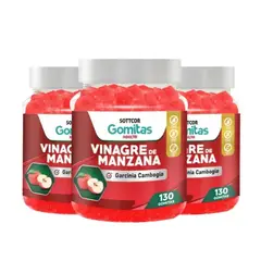 GENERICO - PACK 3 VINAGRE DE MANZANA SOTTCOR GOMITAS ADULTOS 130