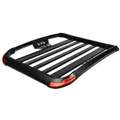 GENERICO - PARRILLA PLANA AERODINAMICA DE 130 CM NEGRA DETALLE ROJO