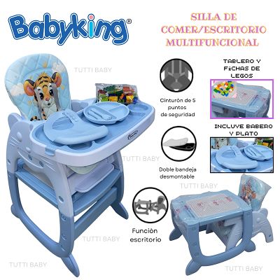 SILLA DE COMER, ESCRITORIO MULTIFUNCIONAL - CELESTE