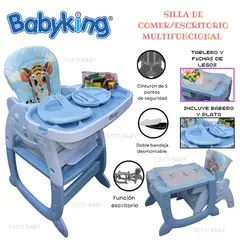 BABY KING - SILLA DE COMER, ESCRITORIO MULTIFUNCIONAL - CELESTE