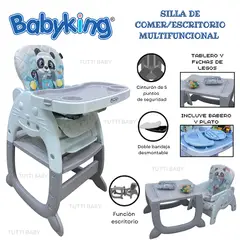 BABY KING - SILLA DE COMER, ESCRITORIO MULTIFUNCIONAL - GRIS