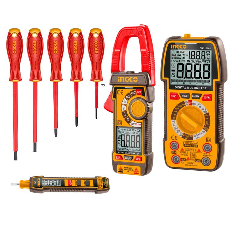 MULTIMETRO PINZA AMPERIMETRICA 600A desarmadores dieléctricos 1000V