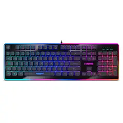 MICRONICS - Teclado Gamer RGB Membrana Fisher