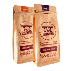 CORBETTA - Café de Especialidad Grano 250 Gr. Blend Chanchamayo Orange y Villa Rica Purple