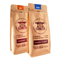 CORBETTA - Café de Especialidad Grano 250 Gr. Blend San Ignacio Blue y Chanchamayo Orange