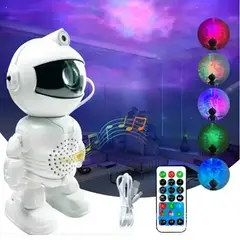 GENERICO - Robot Proyector astronauta con parlante bluetooth