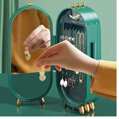 GENERICO - Joyero Organizador Acrilico Plegable para Joyas Collar Arete - Verde