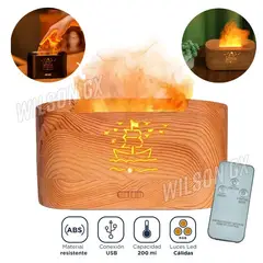 GENERICO - Difusor Aromaterapia Humidificador efecto Llama Fuego Fogata Led