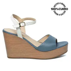 VIALE - Sandalia Dorsay Casual SOFI-2505 AceroHueso Cuero