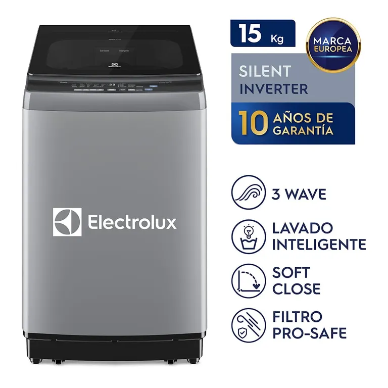 Lavadora Carga Superior 15 kg Efficient Gris EWIP15F2XSWG