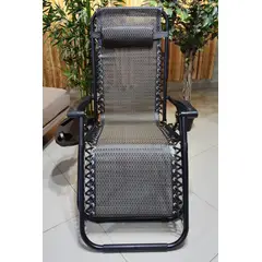GENERICO - SILLA PLEGABLE RECLINABLE REPOSERA DE TERRAZA GRAVEDAD CERO BANDEJA PORTA VASO