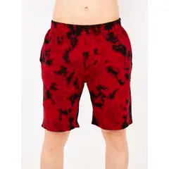 NEW YORK STARS - HSHORT-LAVADO ACID WASH-ROJO