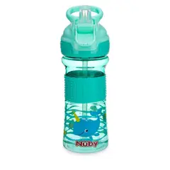 NUBY - Botella de Tritan verde ballena