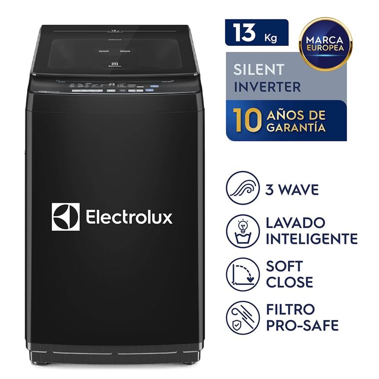 Lavadora Carga Superior 13 kg Efficient Negro EWIJ13F2XSYB