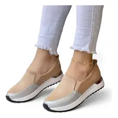 GENERICO - Mocasin Mujer Gamuza 2086L-48 Color Beige
