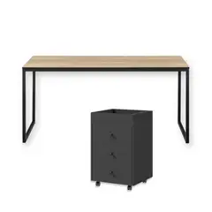 GENERICO - Combo Nox Escritorio Duna + Cajonera Negra Coricha Home