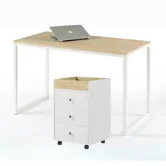 GENERICO - Combo Summer Escritorio Duna + Cajonera Blanca Coricha Home