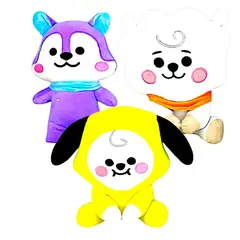 GENERICO - Pack 3 peluches Baby BTS BT21 Chimmy RJ Mang Ardilla