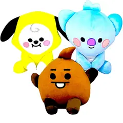 GENERICO - Pack 3 peluches Baby BTS BT21 Chimmy Koya Shooky