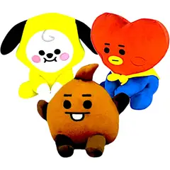 GENERICO - Pack 3 peluches Baby BTS BT21 Chimmy Shooky Tata