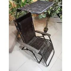 GENERICO - SILLA DE GRAVEDAD PREMIUM CERO PARA EXTERIORES CON BANDEJA POSA VASO