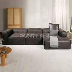 GENERICO - Sofá Esquinero Derecho Monarch Ultracuero - Taupe