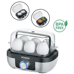 SEVERIN - Hervidor de huevos de acero inoxidable BPA FREE