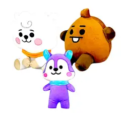 GENERICO - Pack 3 peluches Baby BTS BT21 RJ Shooky Mang Ardilla