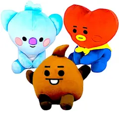 GENERICO - Pack 3 peluches Baby BTS BT21 Koya Shooky Tata