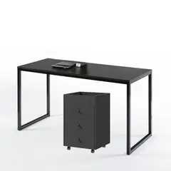 GENERICO - Combo Summer Escritorio Negro + Cajonera Negra Coricha Home