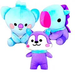 GENERICO - Pack 3 peluches Baby BTS BT21 Koya Mang Pony Mang Ardilla