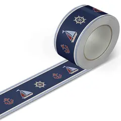 GENERICO - 5.9 mts de Cenefa Infantil autoadhesivo Barcos Azul