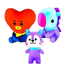 GENERICO - Pack 3 peluches Baby BTS BT21 Tata Mang Pony Mang Ardilla