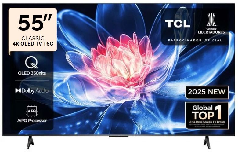 Televisor QLED 55" Smart TV Ultra HD 4K Año 2025 55T6C