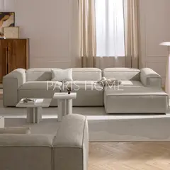 GENERICO - Sofá Esquinero Derecho Monarch Lino - Gris