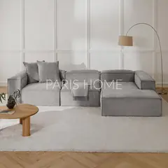 GENERICO - Sofá Esquinero Derecho Monarch Pana - Gris