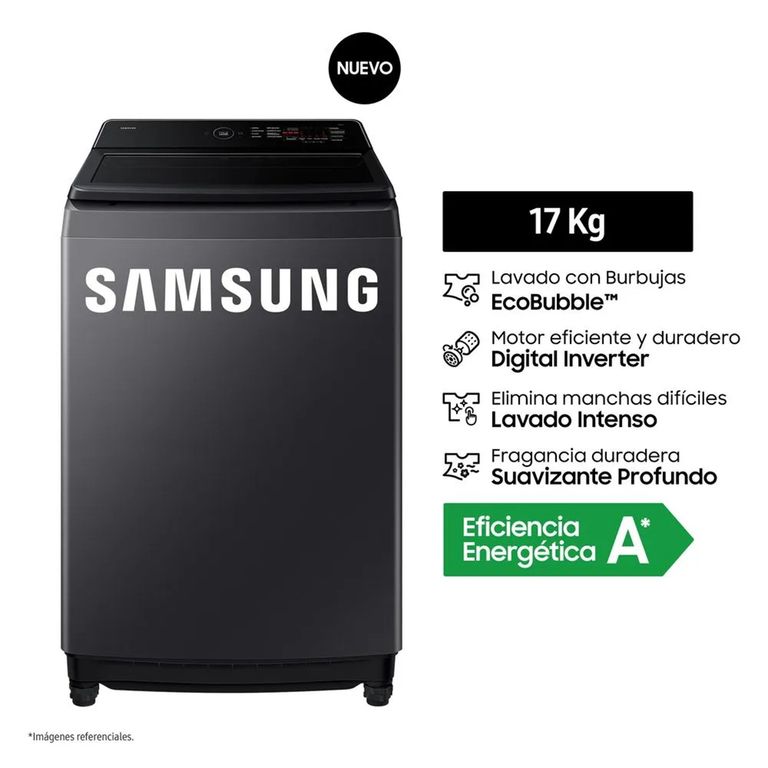 Lavadora 17Kg EcoBubble Ai WA40F17E7CPE Grafito