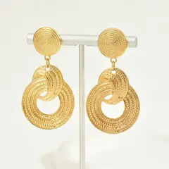 GENERICO - Aretes Colgantes Vintage Forma Geométrica Dorado para Mujer