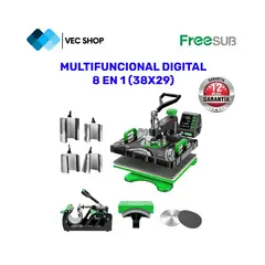 GENERICO - Maquina de Sublimación Multifuncional Digital 8en1 Sublimadora Freesub