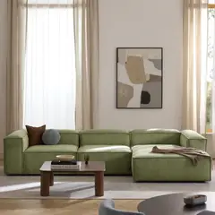 GENERICO - Sofá Esquinero Derecho Monarch Pana - Verde Olivo