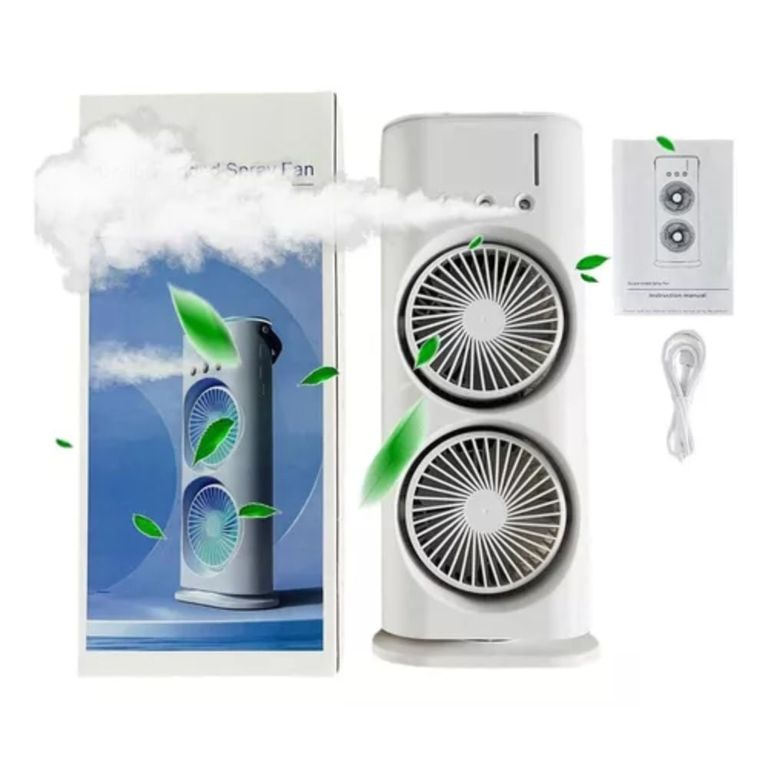 VENTILADOR HUMICADOR PORTATIL DOBLE Y GIRATORIO