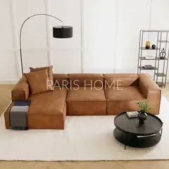 GENERICO - Sofá Esquinero Izquierdo Monarch Ultracuero - Marrón