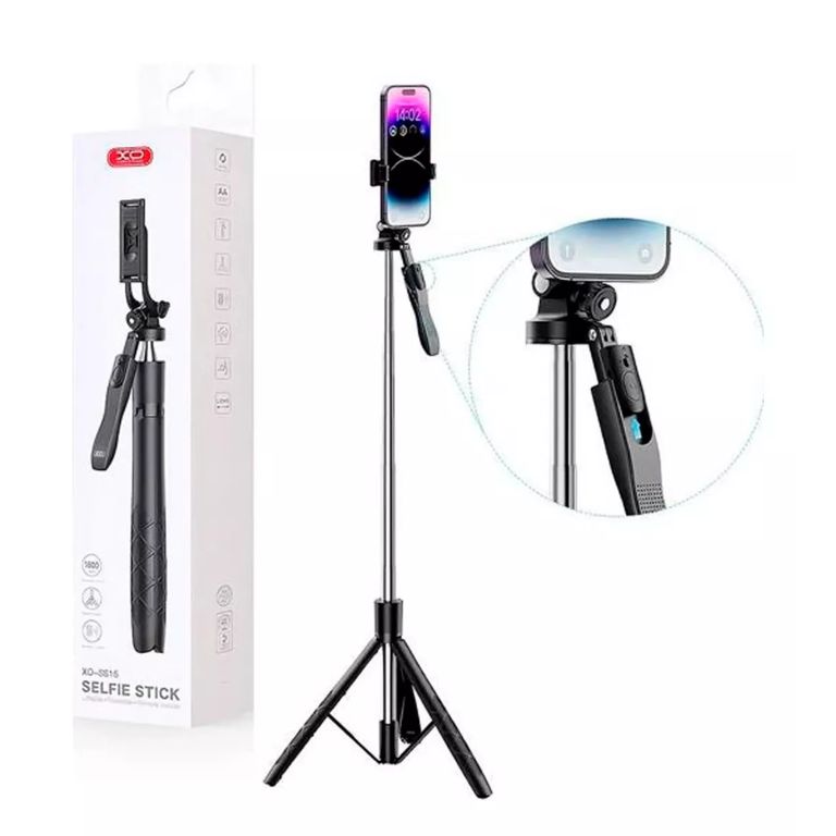 SELFIE STICK TRIPODE XO-SS15 CON CONTROL BUETOOTH NEGRO