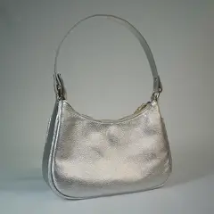 LIZARASO - CARTERA MEDIA LUNA METÁLICA DE CUERO PARA MUJER CUEROS