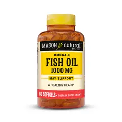 MASON NATURAL - Omega 3 Aceite de Pescado 1000 MG - Mason Natural- 60 Cápsulas Blandas