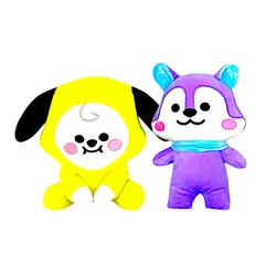 GENERICO - Pack 2 peluches Baby BTS BT21 Chimmy Mang Ardilla