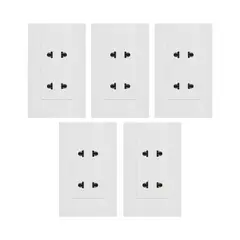 KLISMAN - Tomacorriente doble PC blanco Pack x 5
