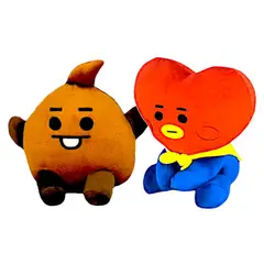 GENERICO - Pack 2 peluches Baby BTS BT21 Shooky Tata