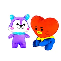 GENERICO - Pack 2 peluches Baby BTS BT21 Tata Mang Ardilla